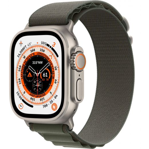 Apple Watch Ultra, 49 мм, ремешок Alpine зеленого цвета, размер M