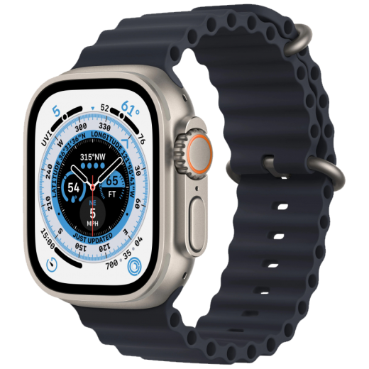 Apple Watch Ultra, 49 мм, ремешок Ocean «тёмная ночь», S/L