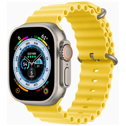 Apple Watch Ultra, 49 мм, ремешок Ocean желтого цвета