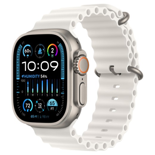 Apple Watch Ultra 2, 49 мм, ремешок Ocean белого цвета