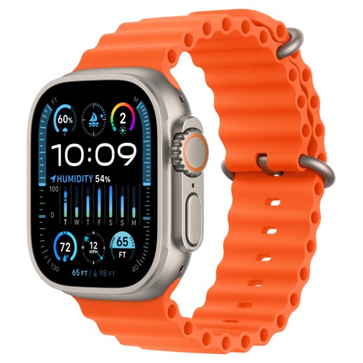 Apple Watch Ultra 2, 49 мм, ремешок Ocean оранжевого цвета
